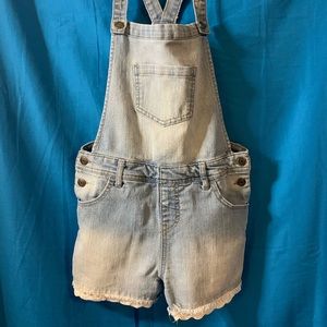 Cat&Jack Girls Denim Overall Shorts Size L 10-12